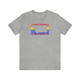 Montana Pride Flag Tee: Rainbow LGBTQ+ State Silhouette Distressed Shirt