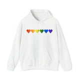 Pride Flag Hearts Hoodie: Pride LGBTQ+ Gradient Design