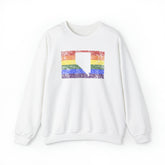 Nevada Pride Flag Sweater: Rainbow LGBTQ+ State Silhouette Distressed Sweatshirt