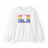 Nevada Pride Flag Sweater: Rainbow LGBTQ+ State Silhouette Distressed Sweatshirt