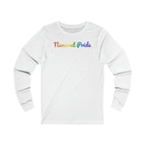 Nunavut Pride Long Sleeve Tee: Flowing Cursive Design with LGBTQ+ Gradient