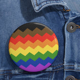 Philly Pride Flag Pin: Round Button with Sharp Design