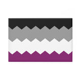 Asexual Pride Flag Magnet: Wavey Rectangle Button for Fridge
