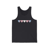 Transgender Flag Hearts Tank-Top: Pride LGBTQ+ Gradient Design