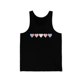 Transgender Flag Hearts Tank-Top: Pride LGBTQ+ Gradient Design