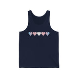 Transgender Flag Hearts Tank-Top: Pride LGBTQ+ Gradient Design