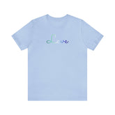 Gay Pride Love Script Tee: Subtly Elegant Pride T-Shirt