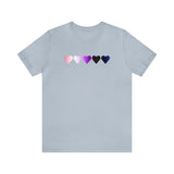Genderfluid Flag Hearts T-Shirt: Pride LGBTQ+ Gradient Design