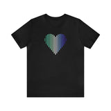 Gay Heart Lines T-Shirt: Pride Gradient Tee