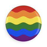 Pride Flag Magnet: Ripple Round Button for Fridge