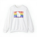 Georgia Pride Flag Sweater: Rainbow LGBTQ+ State Silhouette Distressed Sweatshirt