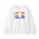 Mississippi Pride Flag Sweater: Rainbow LGBTQ+ State Silhouette Distressed Sweatshirt