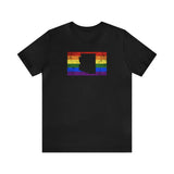 Arizona Pride Flag Tee: Rainbow LGBTQ+ State Silhouette Distressed Shirt