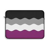Asexual Pride Flag Laptop Sleeve: Ripple Print Protective Case