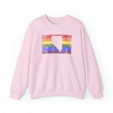 Nevada Pride Flag Sweater: Rainbow LGBTQ+ State Silhouette Distressed Sweatshirt