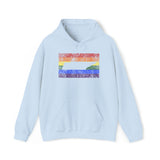 Tennessee Pride Flag Hoodie: Rainbow LGBTQ+ State Silhouette Distressed Hooded Sweatshirt