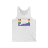 Connecticut Pride Flag Tank: Rainbow LGBTQ+ State Silhouette Distressed Tank-Top