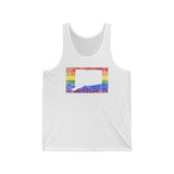 Connecticut Pride Flag Tank: Rainbow LGBTQ+ State Silhouette Distressed Tank-Top