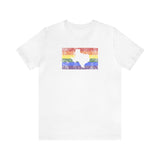Texas Pride Flag Tee: Rainbow LGBTQ+ State Silhouette Distressed Shirt