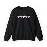 Transgender Flag Hearts Sweatshirt: Pride LGBTQ+ Gradient Design
