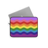 Gilbert Baker Pride Flag Laptop Sleeve: Ripple Print Protective Case