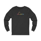 Pansexual Love Script Long Sleeve T-Shirt: Subtly Elegant Pride Tee