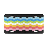 Queer Pride Flag Ripple Vanity License Plate: Wavey Design for Cars