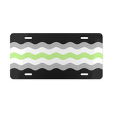 Agender Flag Ripple Vanity License Plate: Wavey Design for Cars