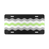 Agender Flag Ripple Vanity License Plate: Wavey Design for Cars