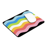 Queer Pride Flag Ripple Mousepad: Wavey Design for Desk