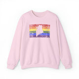 Maine Pride Flag Sweater: Rainbow LGBTQ+ State Silhouette Distressed Sweatshirt