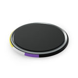 Nonbinary Pride Flag Magnet: Ripple Round Button for Fridge