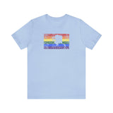 Alaska Pride Flag Tee: Rainbow LGBTQ+ State Silhouette Distressed Shirt