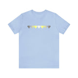 Demigender Flag Hearts T-Shirt: Pride LGBTQ+ Gradient Design
