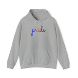Polyamory Pride Hoodie: Flowing Cursive 'Pride' in Gradient Hues