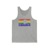Alaska Pride Flag Tank: Rainbow LGBTQ+ State Silhouette Distressed Tank-Top
