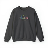 Queer Love Script Sweatshirt: Subtly Elegant Pride Sweater