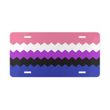 Genderfluid Flag Wavey Vanity License Plate: Sharp Design for Cars