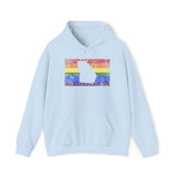 Georgia Pride Flag Hoodie: Rainbow LGBTQ+ State Silhouette Distressed Hooded Sweatshirt