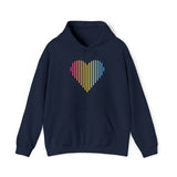Pansexual Heart Lines Hoodie: Pride Gradient Sweater
