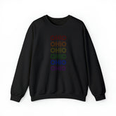 Ohio LGBTQ+ Pride Flag, Faded Black Sweater