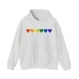 Pride Flag Hearts Hoodie: Pride LGBTQ+ Gradient Design