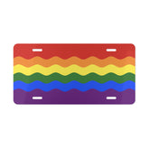 Pride Flag Ripple Vanity License Plate: Wavey Design for Cars