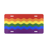 Pride Flag Ripple Vanity License Plate: Wavey Design for Cars