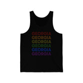 Georgia LGBTQ+ Pride Flag, Faded Black Tank-Top