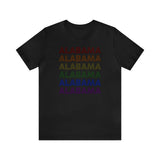 Alabama LGBTQ+ Pride Flag, Faded Black T-Shirt
