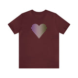Genderqueer Heart Lines T-Shirt: Pride Gradient Tee