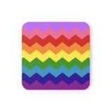 LGBTQ+ Flag Coaster Set: 4 Corkwood Wavey Drink Coasters