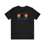 New Mexico Pride Flag Tee: Rainbow LGBTQ+ State Silhouette Distressed Shirt