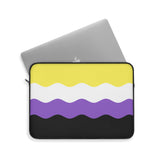 Nonbinary Pride Flag Laptop Sleeve: Ripple Print Protective Case